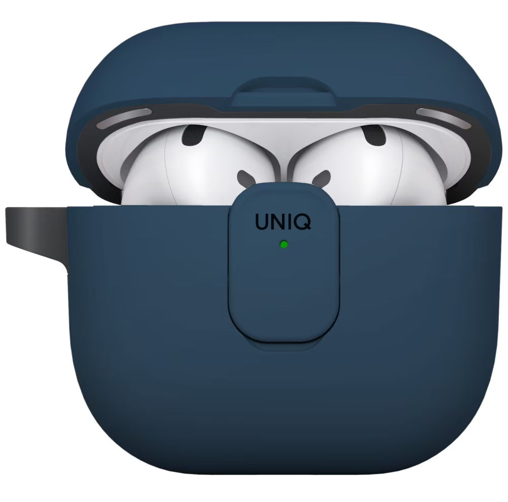 UNIQ Clyde Hülle für Apple AirPods 4, Schwarz Blau