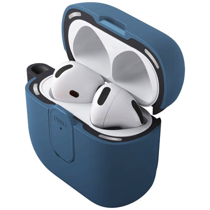 UNIQ Clyde Hülle für Apple AirPods 4, Schwarz Blau