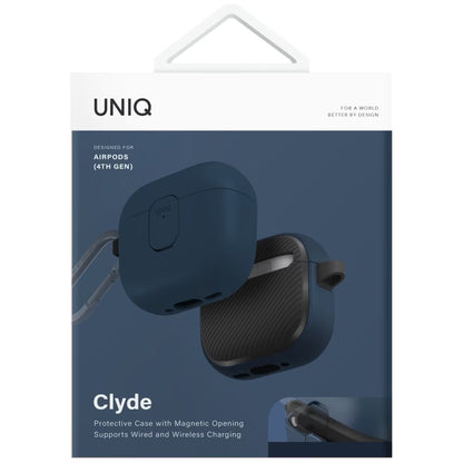 UNIQ Clyde Hülle für Apple AirPods 4, Schwarz Blau