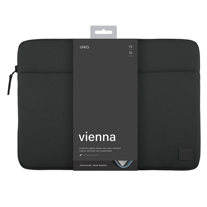 UNIQ Vienna Hülle für Laptop bis max. 16 Zoll, Schwarz
