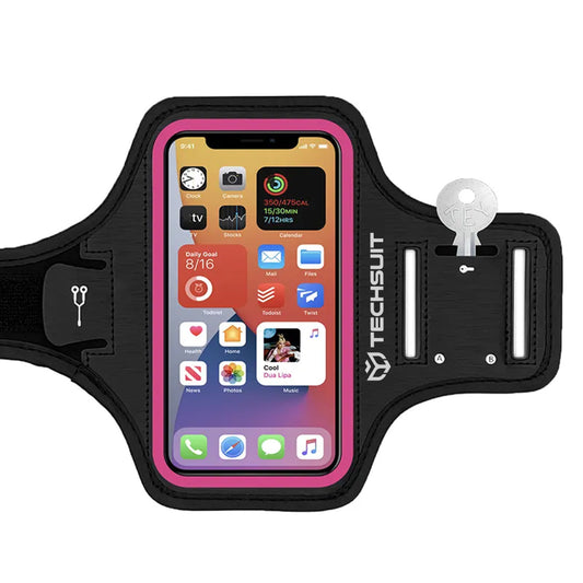 Universelle Handyhülle max. 6,8 Zoll, Techsuit, Sports TH20, Rosa
