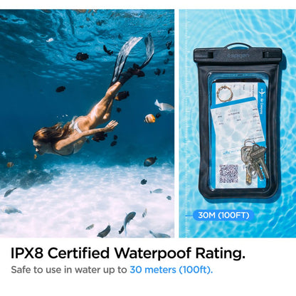 Universal-Wasserfeste Hülle für Telefon 3.5inch - 7inch, Spigen, A601, Schwarz AMP04525