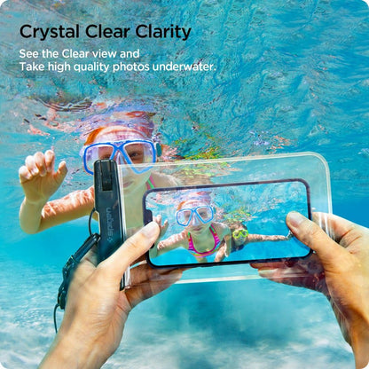 Universal-Wasserfeste Hülle für Telefon max. 3,5 Zoll - 7 Zoll, Spigen, A601, Set 2 Stück, Transparent AMP03098