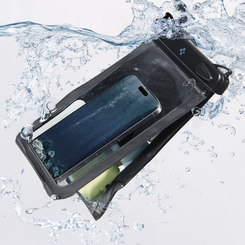 Universelle Wasserdichte Hülle für Telefon max. 6,9 Zoll, Spigen, A603, Schwarz ACS09745