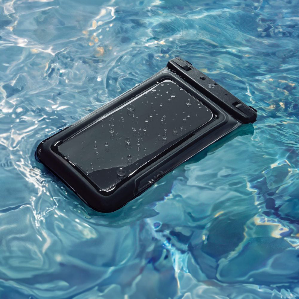 Universelle Wasserdichte Hülle für Telefon max. 6,9 Zoll, Spigen, A611P, Set 2 Stück, Mattschwarz ACS09348