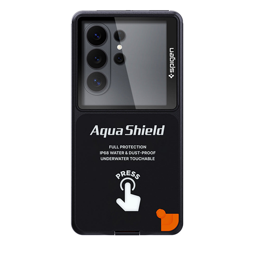 Universelle wasserdichte Spigen Hülle für Telefon max. 6,9 Zoll, Aqua Shield A604, Schwarz ACS11675