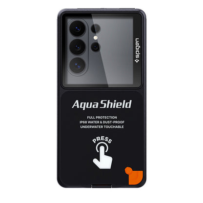 Universelle wasserdichte Spigen Hülle für Telefon max. 6,9 Zoll, Aqua Shield A604, Schwarz ACS11675