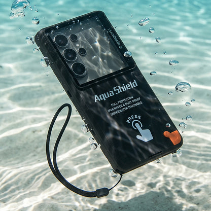 Universelle wasserdichte Spigen Hülle für Telefon max. 6,9 Zoll, Aqua Shield A604, Schwarz ACS11675