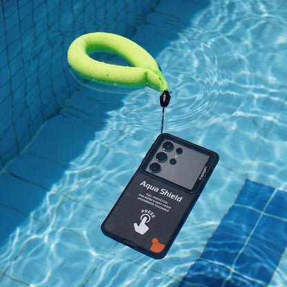 Universelle wasserdichte Spigen Hülle für Telefon max. 6,9 Zoll, Aqua Shield A604, Schwarz ACS11675