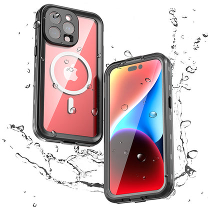 Wasserdichte MagSafe-Hülle für Apple iPhone 15 Pro Max, ShellBox, Schwarz
