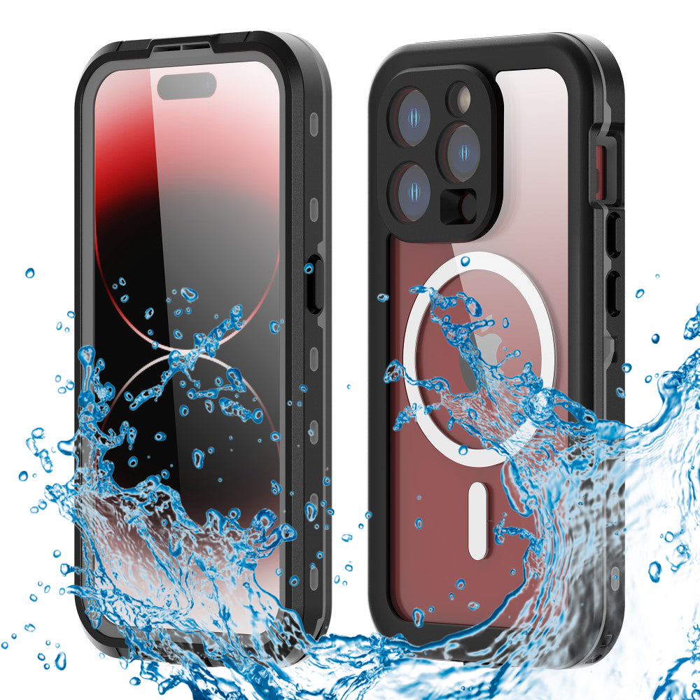 Waterproof MagSafe Case for Apple iPhone 15 Pro, ShellBox, Black