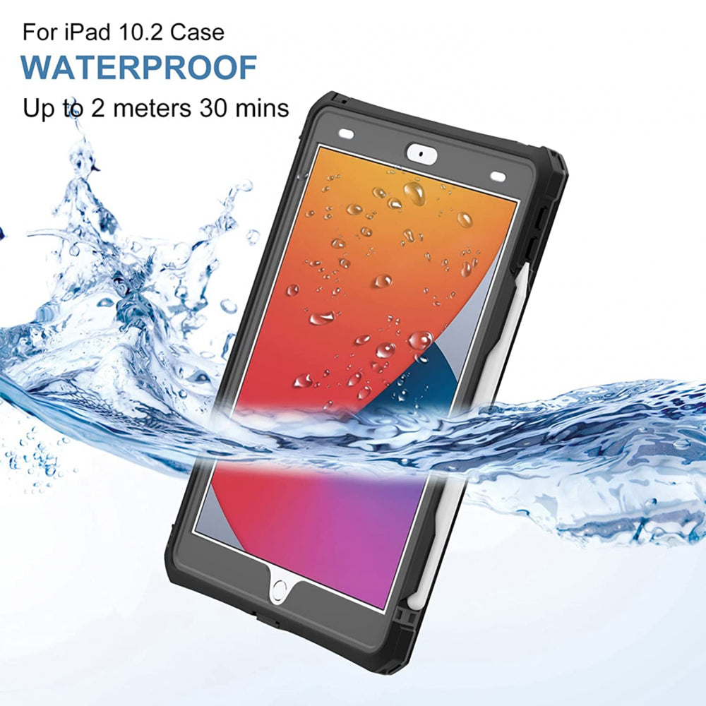 Waterproof Case for Apple iPad 10.2 (2021) / 10.2 (2020) / 10.2 (2019), ShellBox, Black