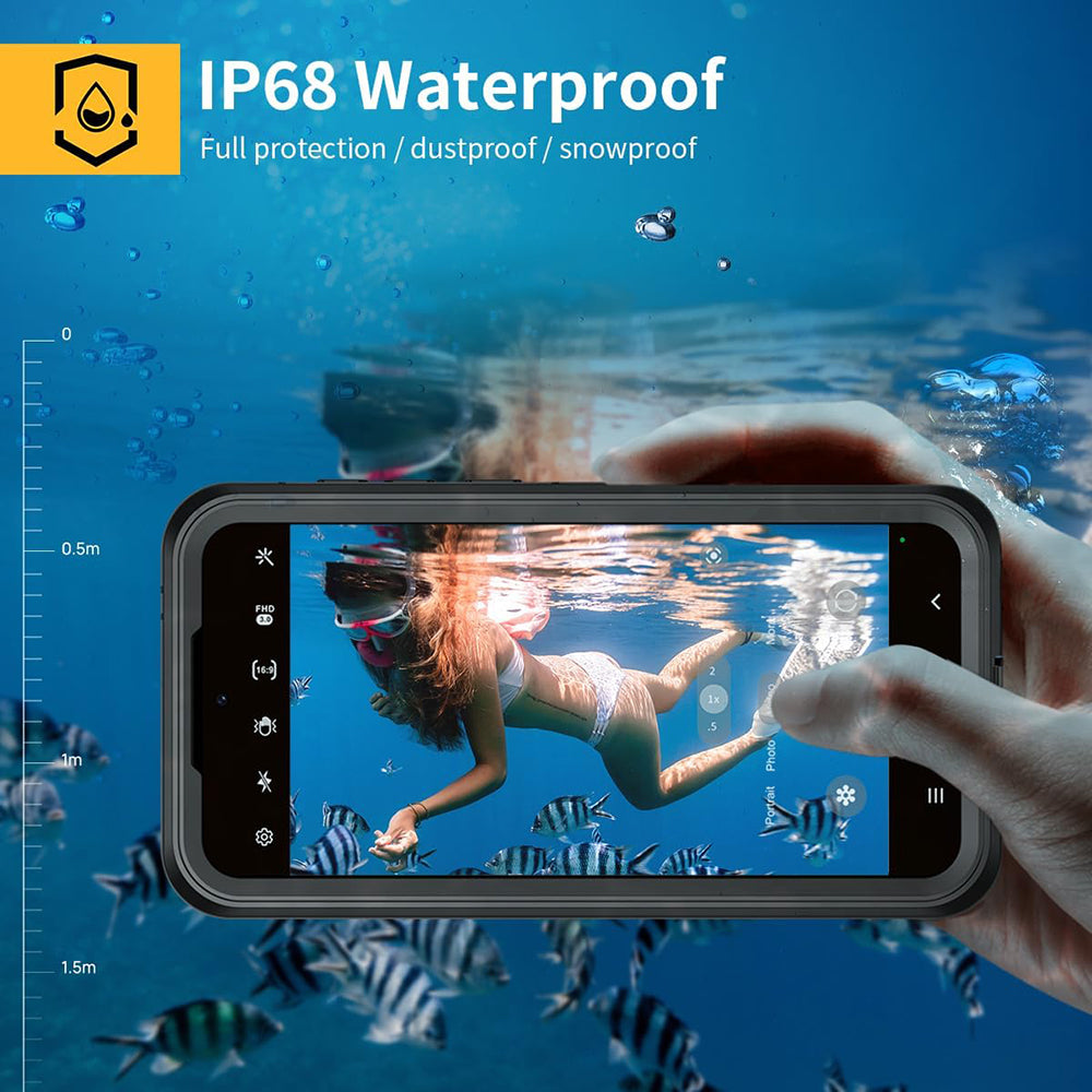 Wasserdichte Hülle für Samsung Galaxy A35 5G A356, ShellBox, Schwarz