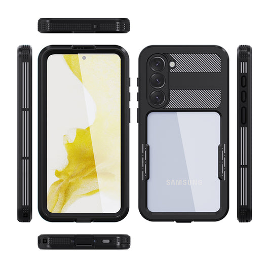 Wasserdichte Hülle für Samsung Galaxy S23+ S916, ShellBox, Schwarz