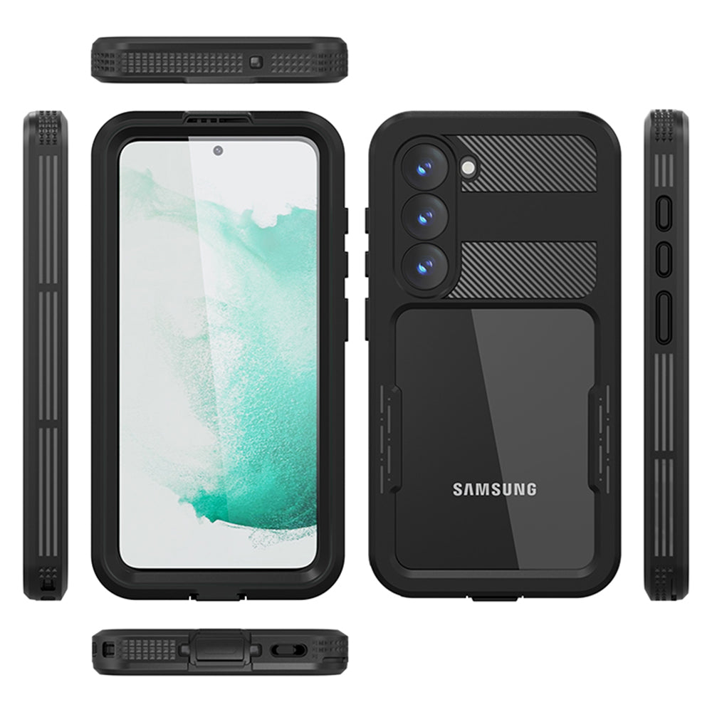 Wasserdichte Hülle für Samsung Galaxy S23 S911, ShellBox, Schwarz