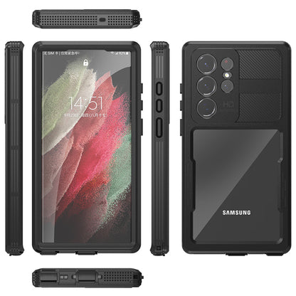 Wasserdichte Hülle für Samsung Galaxy S23 Ultra S918, ShellBox, Schwarz