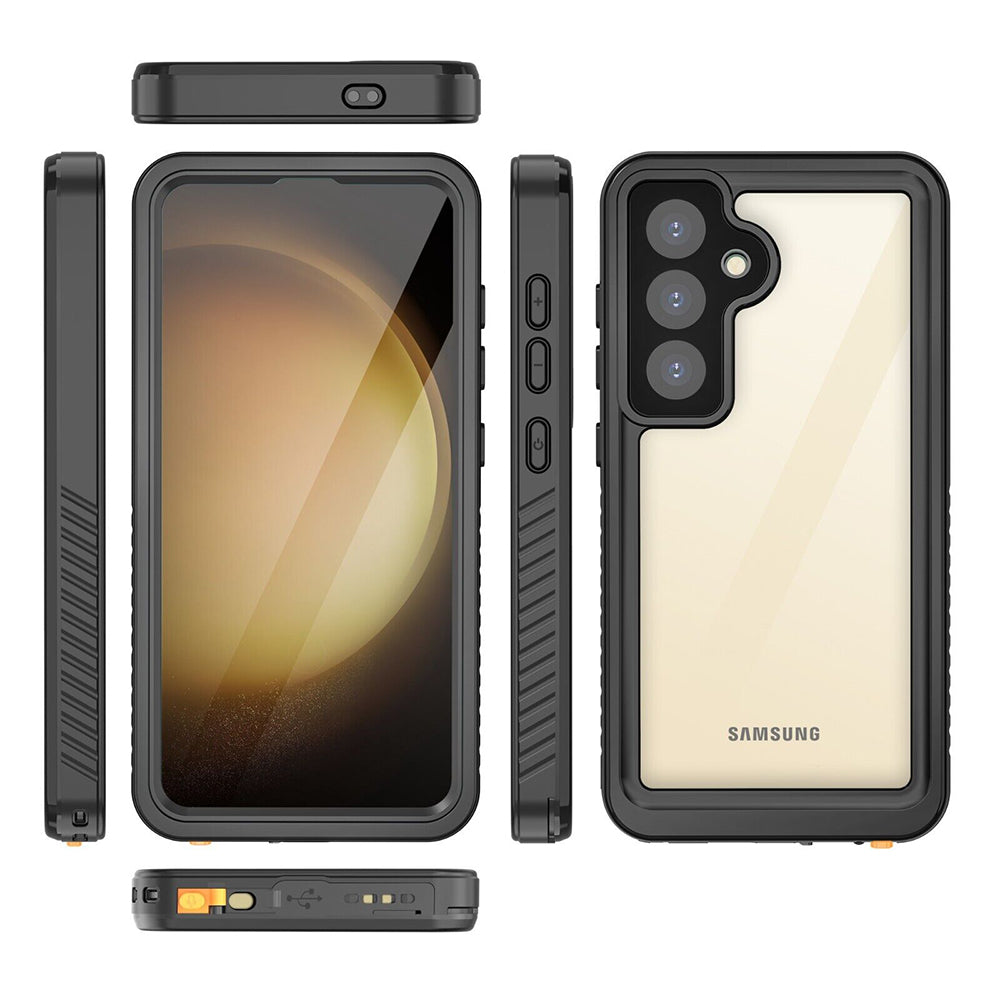 Wasserdichte Hülle für Samsung Galaxy S24+ S926, ShellBox, Schwarz