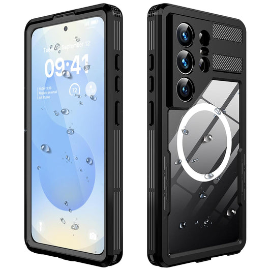 Wasserdichte Hülle für Samsung Galaxy S26 Ultra, ShellBox, Schwarz