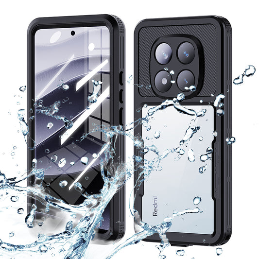 Wasserdichte Hülle für Xiaomi Poco X7 / Redmi Note 14 Pro 5G, ShellBox, Schwarz