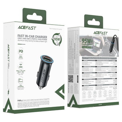 Auto-Ladegerät Acefast B16, 95W, 3.25A, 1 x USB-A - 1 x USB-C, Grau