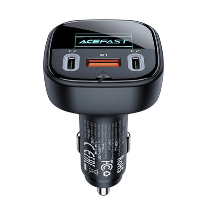 Auto-Ladegerät Acefast B5 Display, 101W, 5A, 1 x USB-A - 2 x USB-C, Schwarz