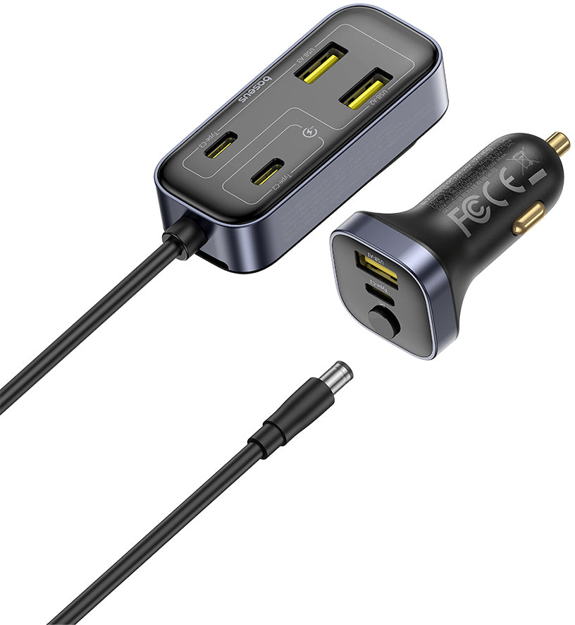 Auto-Ladegerät Baseus BackseatPal L1, 110W, 3A, 3 x USB-A - 3 x USB-C, Schwarz C00081100121-00