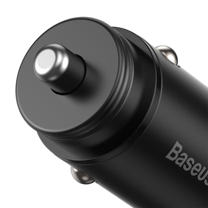 Auto-Ladegerät Baseus Circular Metal, 30W, 5A, 1 x USB-A - 1 x USB-C, Schwarz