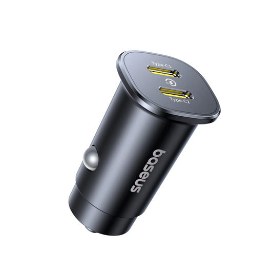 Auto-Ladegerät Baseus GoTrip, 30W, 3A, 2 x USB-C, Schwarz