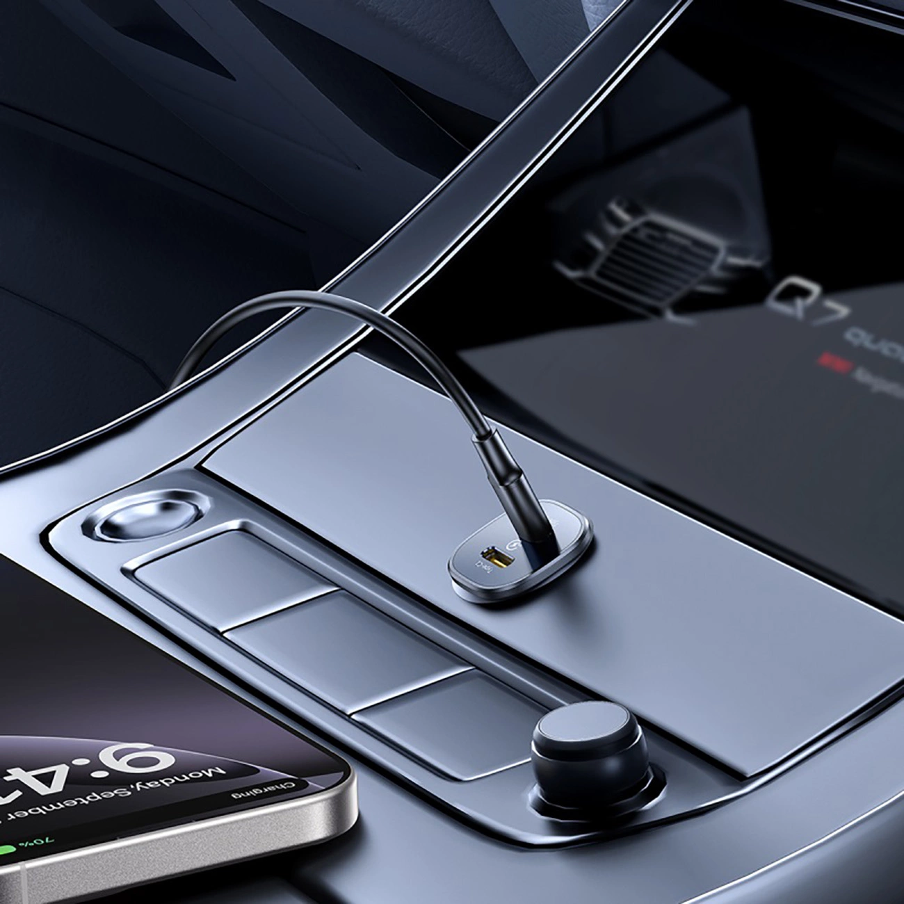 Auto-Ladegerät Baseus GoTrip, 30W, 3A, 2 x USB-C, Schwarz