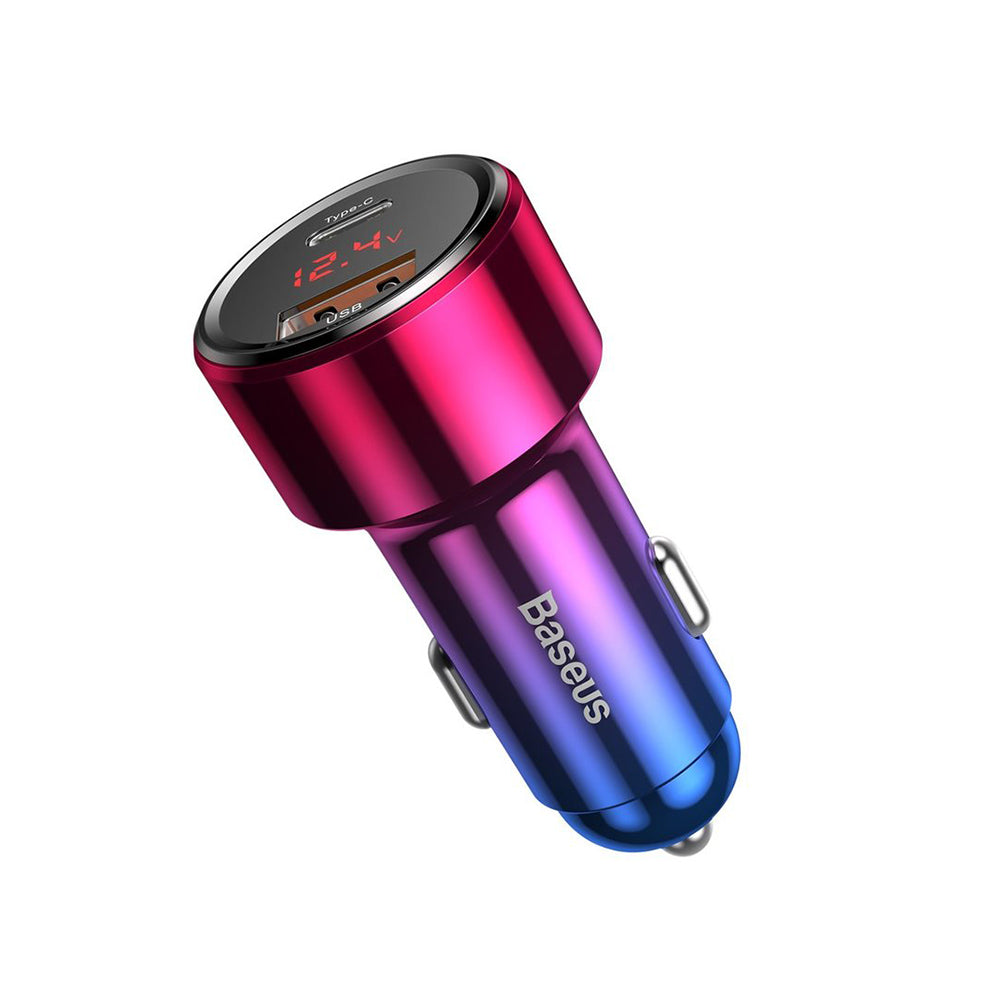 Baseus Magic Display Series Car Charger, 45W, 5A, 1 x USB-A - 1 x USB-C, Multicolor CCMLC20C-09