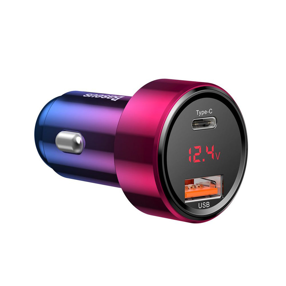 Baseus Magic Display Series Car Charger, 45W, 5A, 1 x USB-A - 1 x USB-C, Multicolor CCMLC20C-09