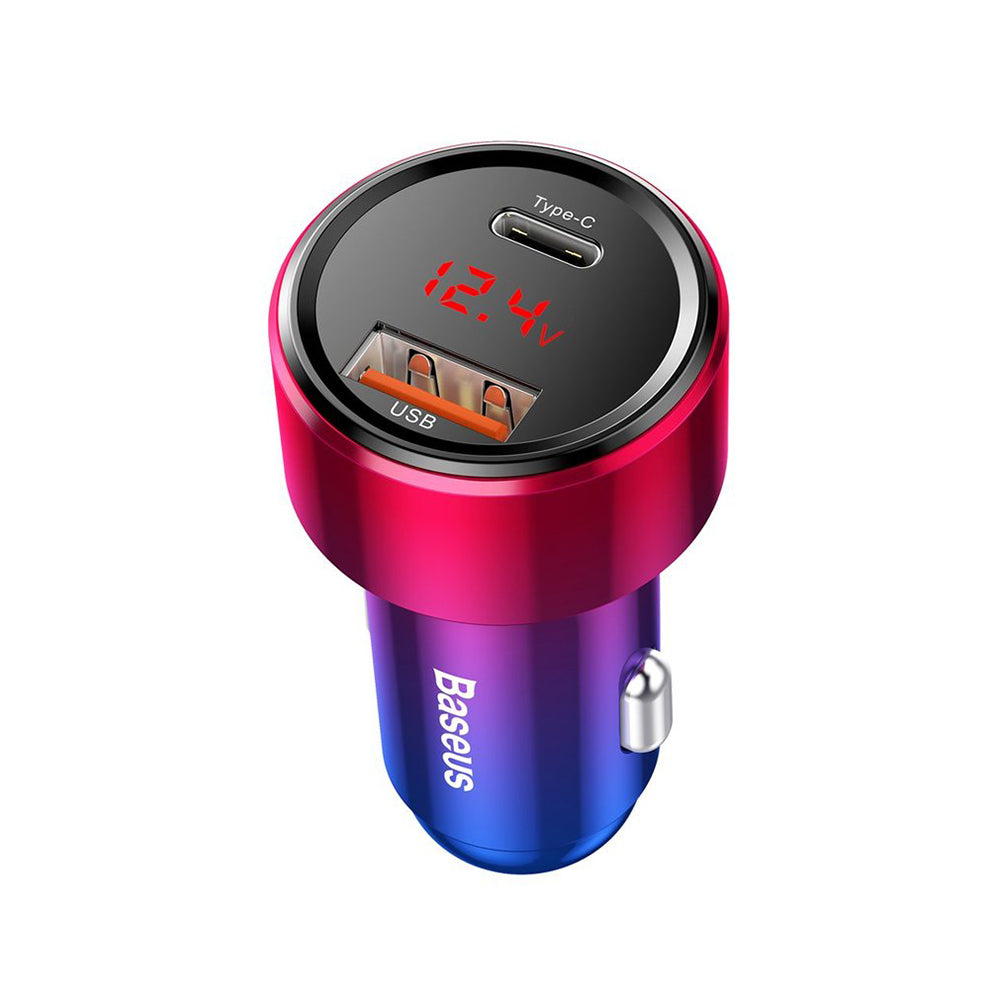 Baseus Magic Display Series Car Charger, 45W, 5A, 1 x USB-A - 1 x USB-C, Multicolor CCMLC20C-09