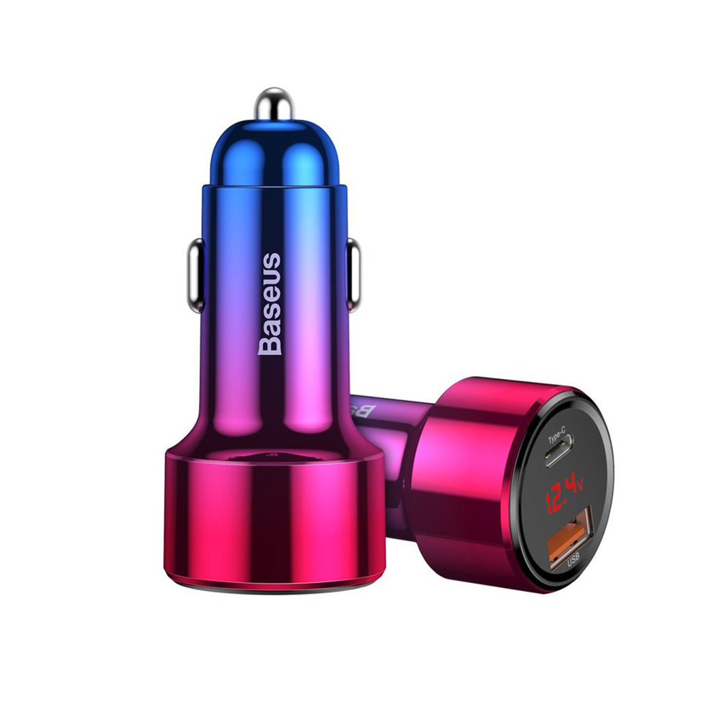 Baseus Magic Display Series Car Charger, 45W, 5A, 1 x USB-A - 1 x USB-C, Multicolor CCMLC20C-09