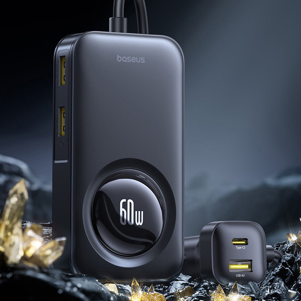 Auto-Ladegerät Baseus PrimeTrip VW1, 105W, 3A, 3 x USB-A - 2 x USB-C, Schwarz C00069000121-00