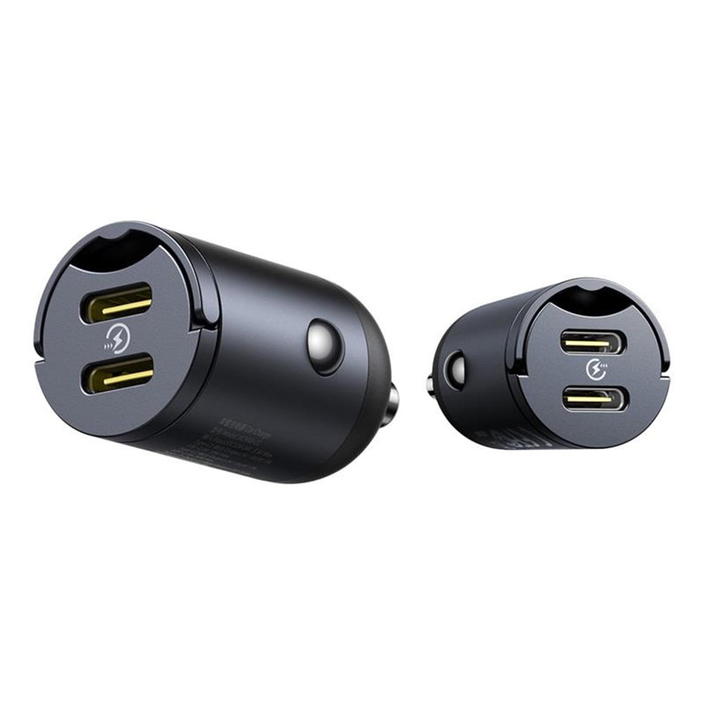 Auto-Ladegerät Baseus Tiny Star, 30W, 3A, 2 x USB-C, Schwarz C00035001121-03
