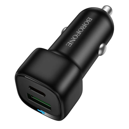 Borofone BZ34B Cloud Car Charger, 38W, 3A, 1 x USB-A - 1 x USB-C, Black