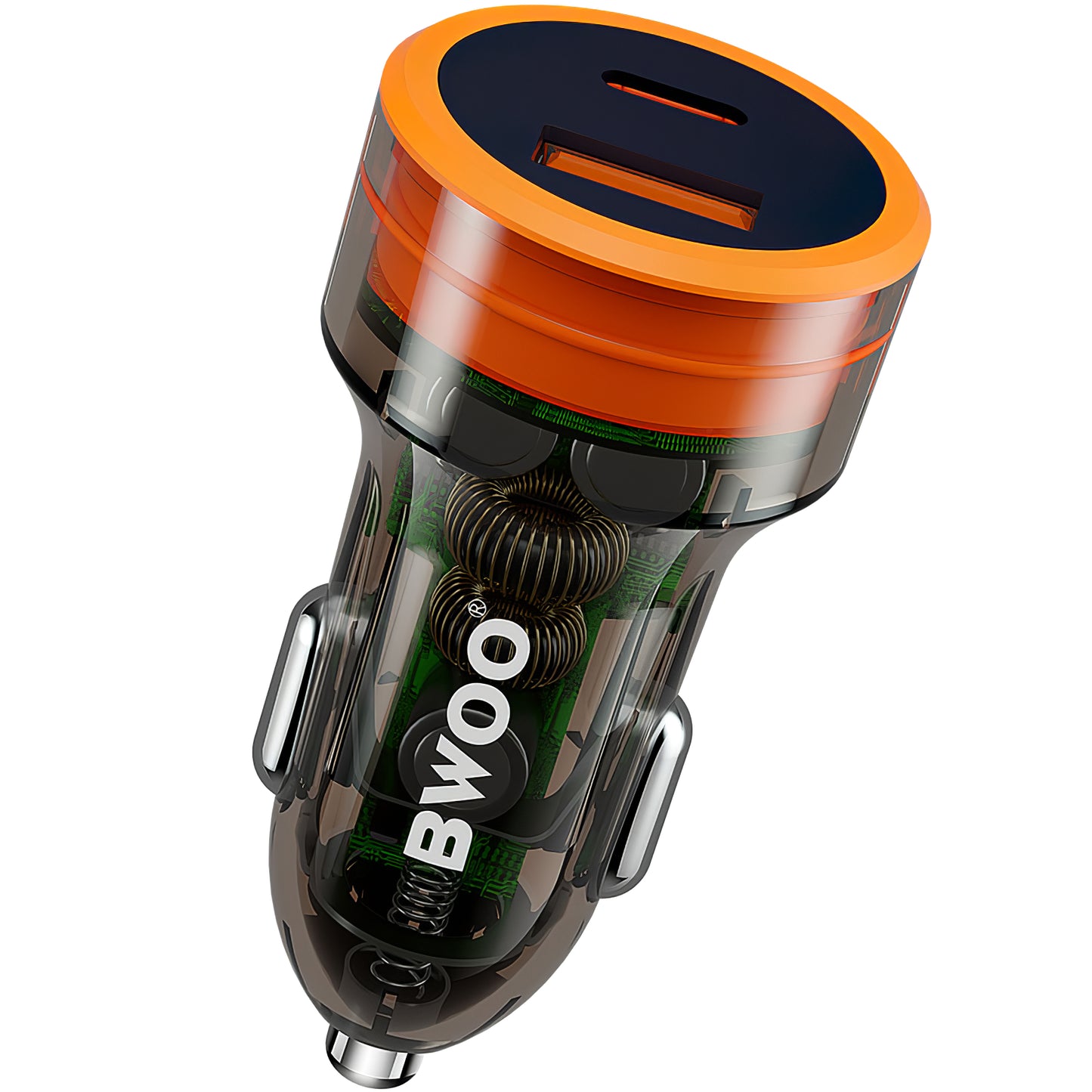 BWOO BO-CC85 Car Charger, 38W, 3A, 1 x USB-A - 1 x USB-C, Black