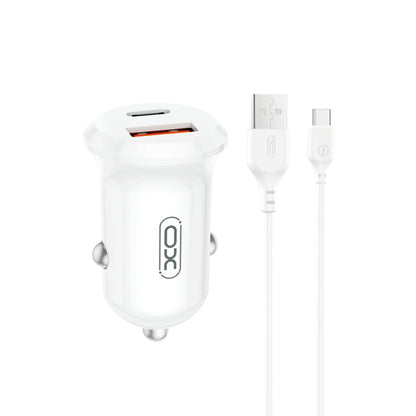Auto-Ladegerät mit USB-C Kabel XO Design CC69, 30W, 3A, 1 x USB-A - 1 x USB-C, Weiß
