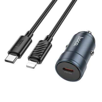 Auto-Ladegerät mit Lightning-Kabel HOCO Z57, 30W, 3A, 1 x USB-C, Grau