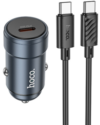 Auto-Ladegerät mit USB-C-Kabel HOCO Z57, 30W, 3A, 1 x USB-C, Grau