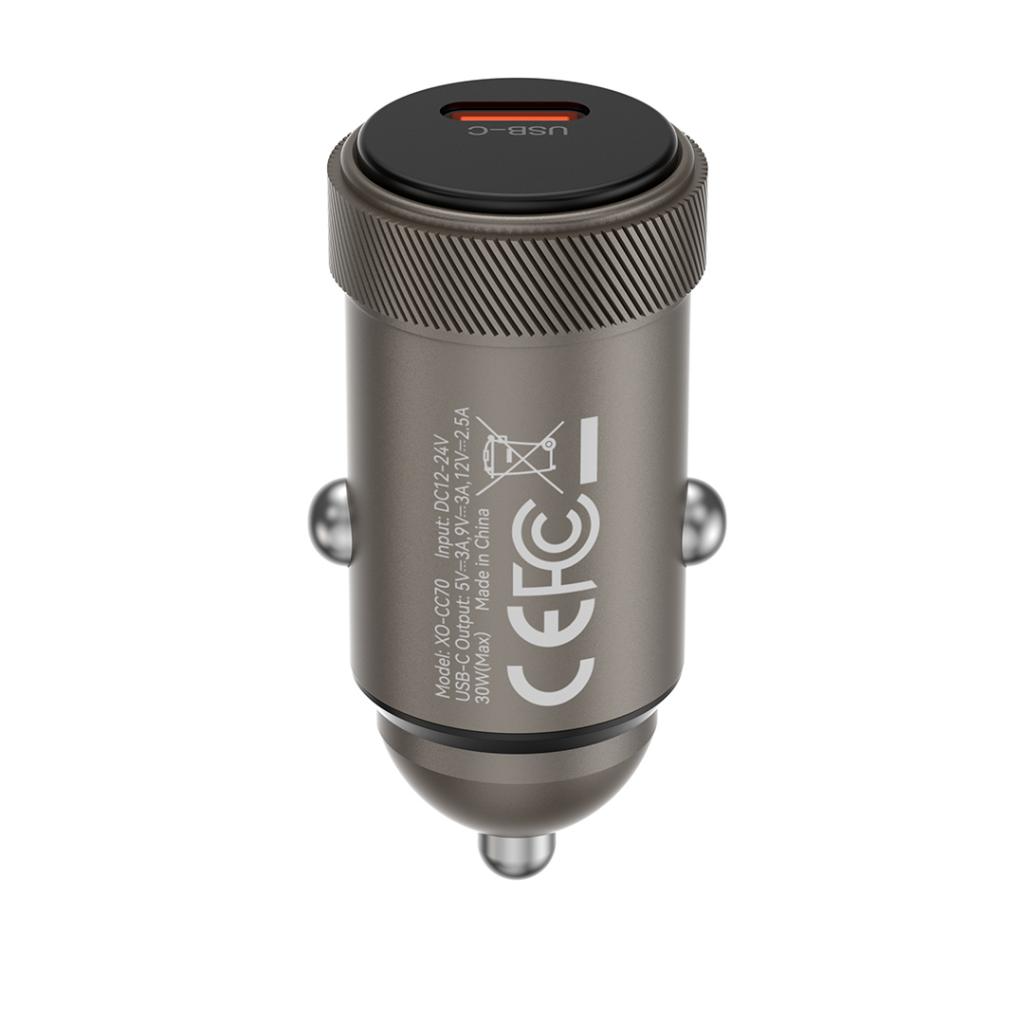 Auto-Ladegerät mit USB-C Kabel XO Design CC70, 30W, 3A, 1 x USB-C, Schwarz