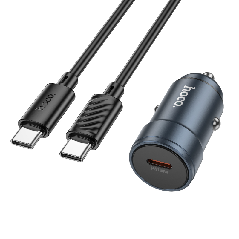 Auto-Ladegerät mit USB-C-Kabel HOCO Z57, 30W, 3A, 1 x USB-C, Grau