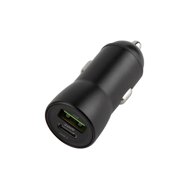 Auto-Ladegerät mit USB-C Kabel MaXlife MXCC-04, 20W, 3A, 1 x USB-A - 1 x USB-C, Schwarz