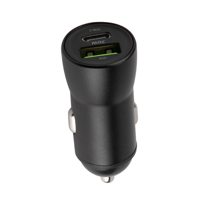 Car Charger with Lightning Cable MaXlife MXCC-04, 20W, 3A, 1 x USB-A - 1 x USB-C, Black