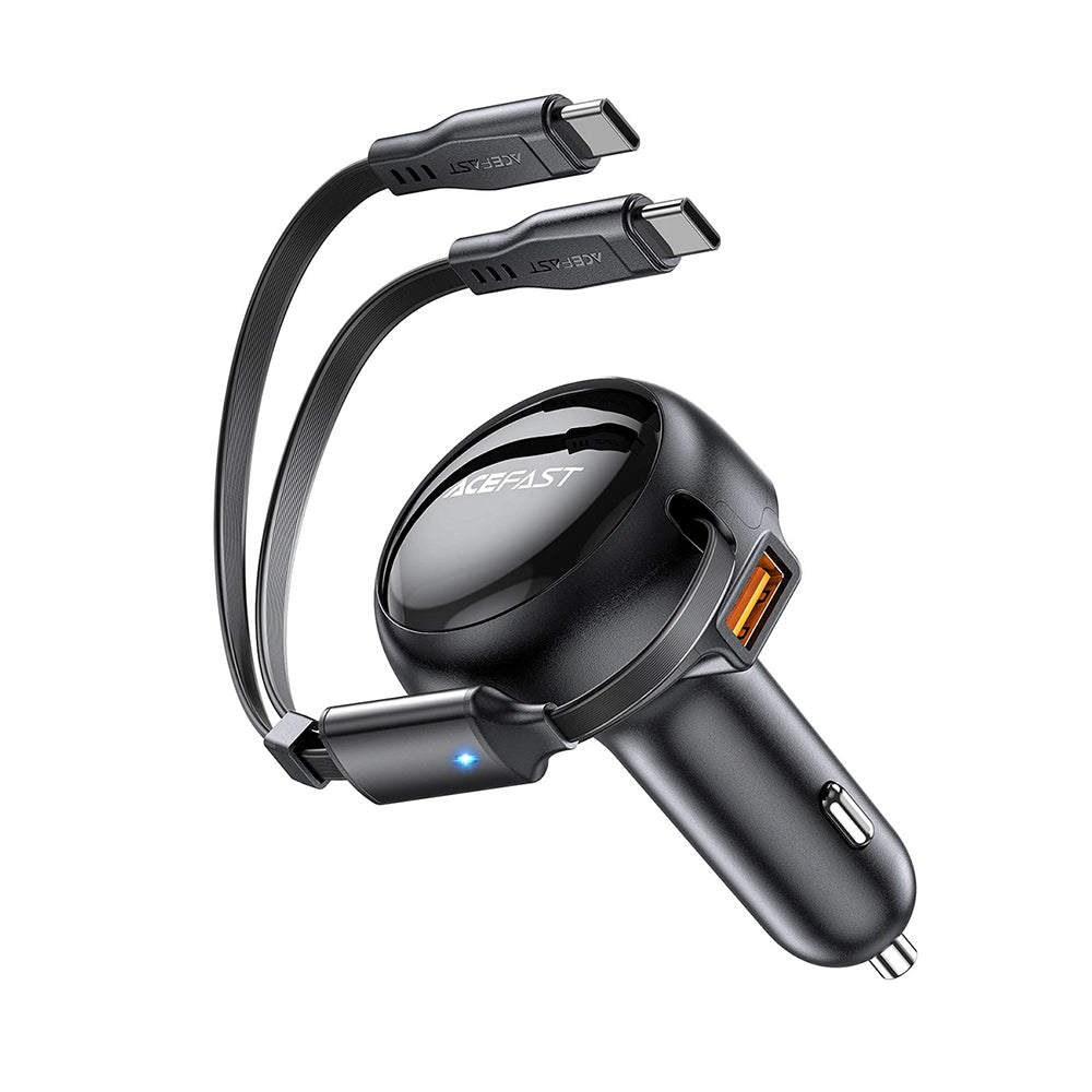 Auto-Ladegerät mit USB-C Kabel Acefast B13, 53W, 3A, 1 x USB-A, Schwarz