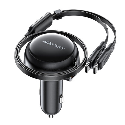 Auto-Ladegerät mit USB-C Kabel Acefast B13, 53W, 3A, 1 x USB-A, Schwarz