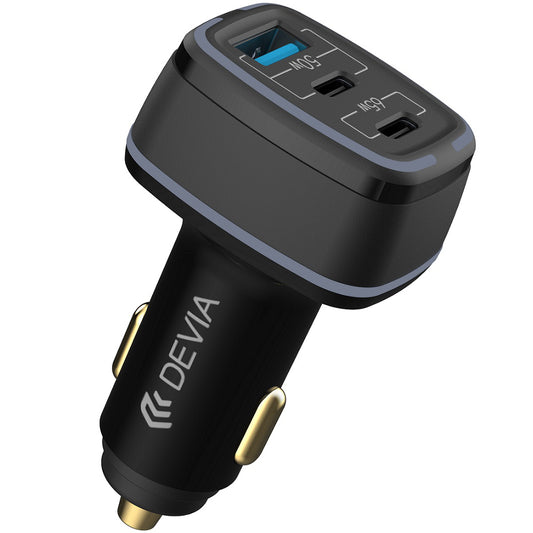 DEVIA Extreme Autoladegerät, 115 W, 3 A, 1 x USB-A – 2 x USB-C, Schwarz