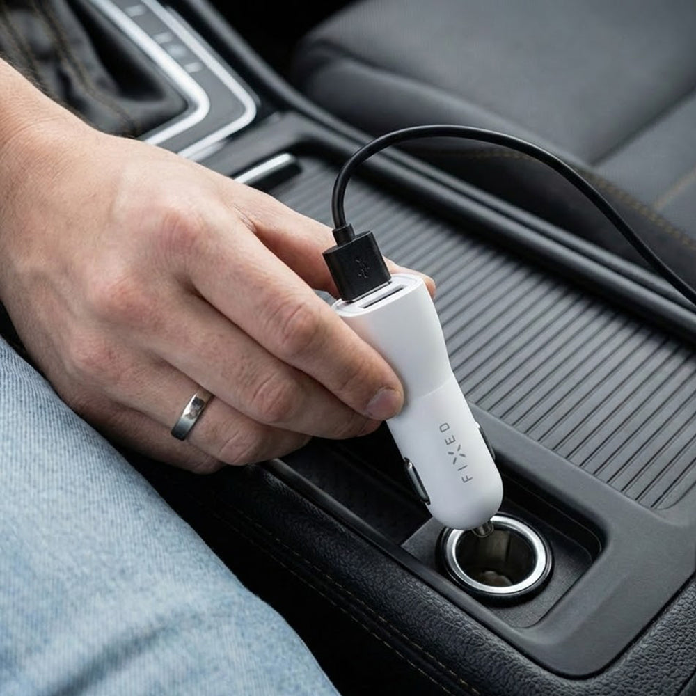 Auto-Ladegerät Fixed, 15.5W, 3A, 2 x USB-A, Weiß