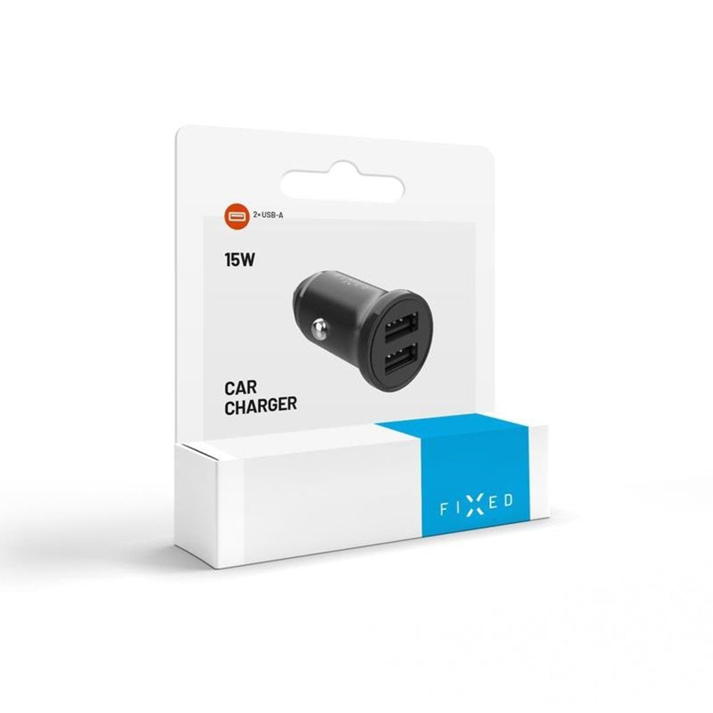 Auto-Ladegerät Fixed, 15.5W, 3A, 2 x USB-A, Schwarz