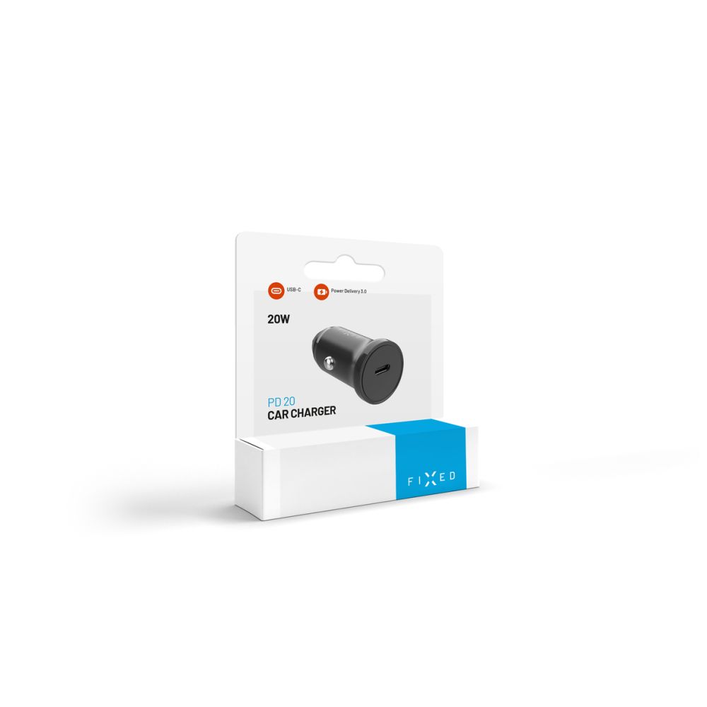 Auto-Ladegerät Fixed, 20W, 3A, 1 x USB-C, Schwarz